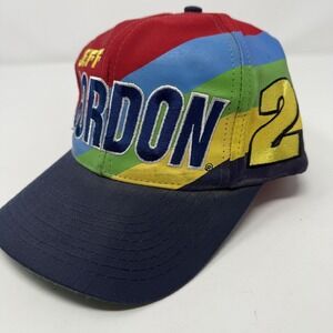 Vintage Jeff Gordon Hat Cap Snap Back Mens One Size Multicolor NASCAR Racing 90s